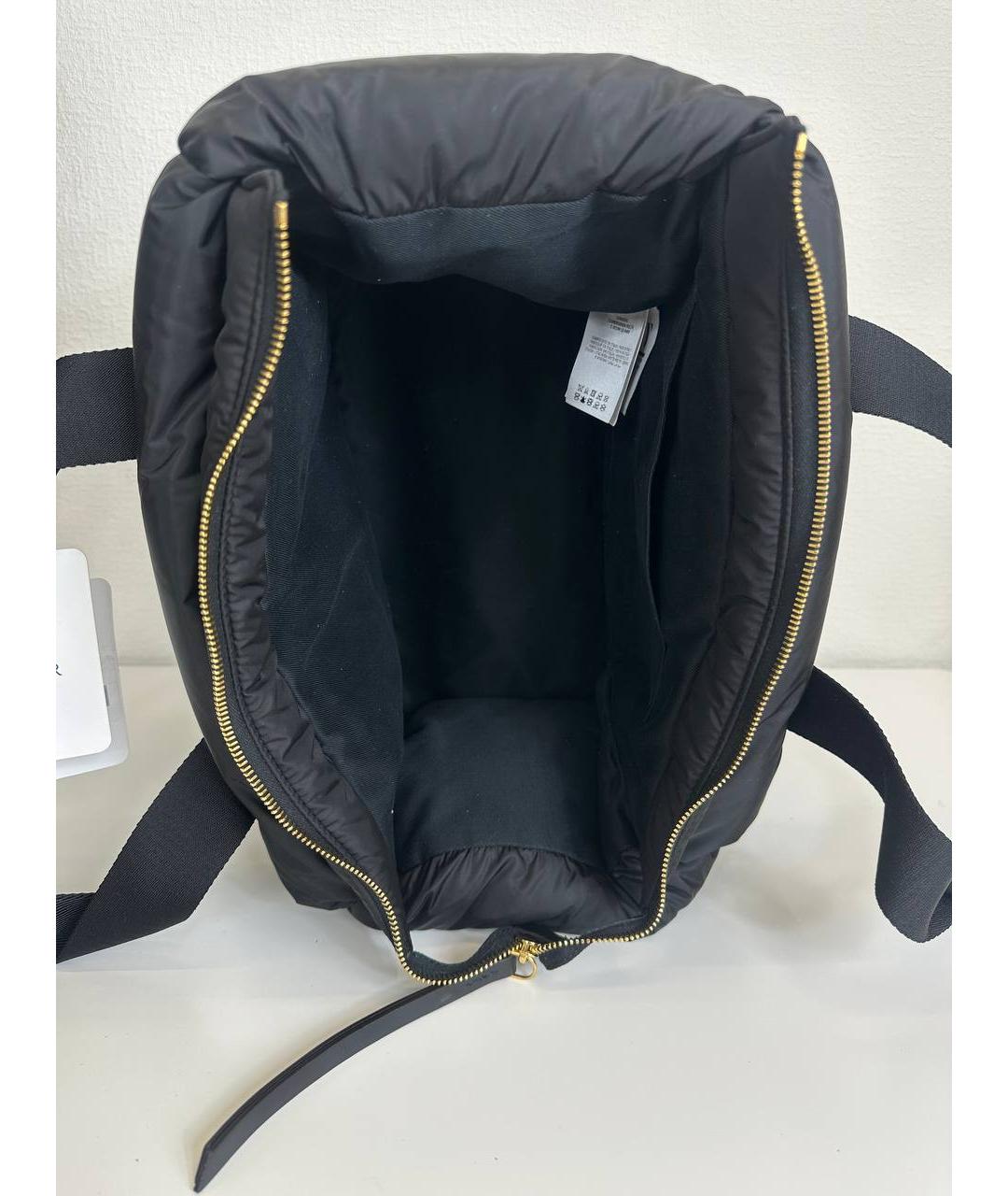 MONCLER Черная синтетическая сумка с короткими ручками, фото 4