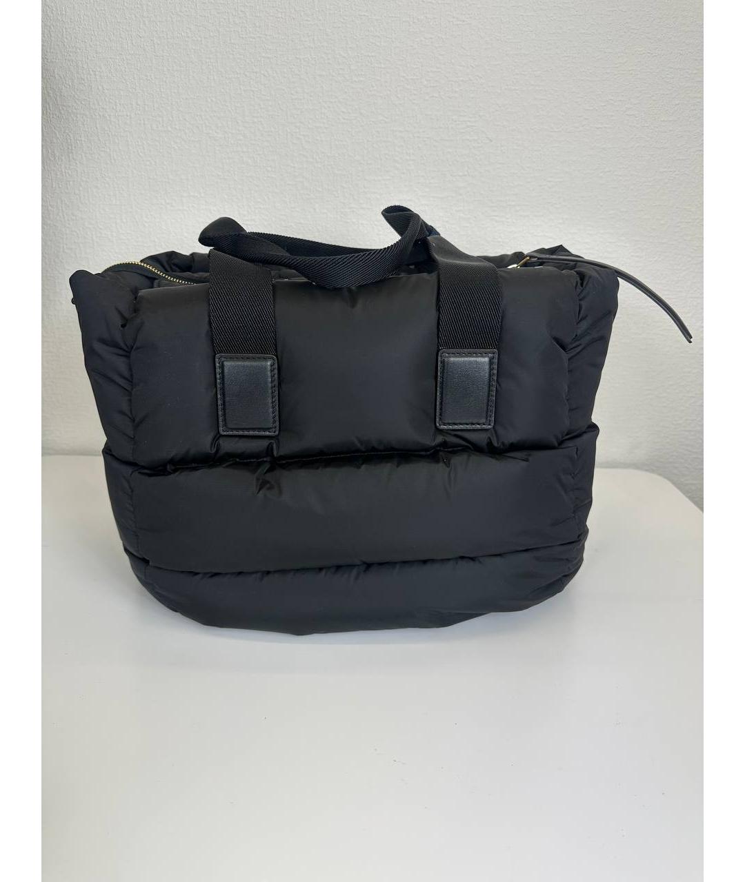 MONCLER Черная синтетическая сумка с короткими ручками, фото 3