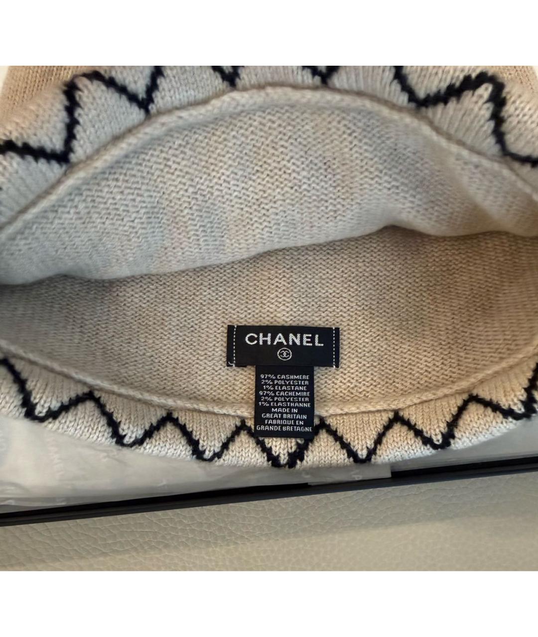 CHANEL Бежевая кашемировая шапка, фото 4