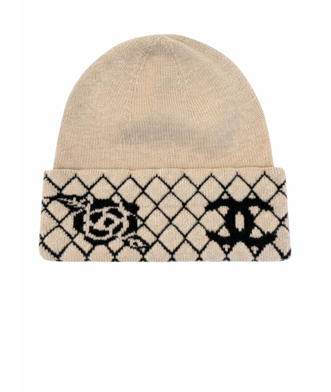 CHANEL Бежевая кашемировая шапка, фото 1