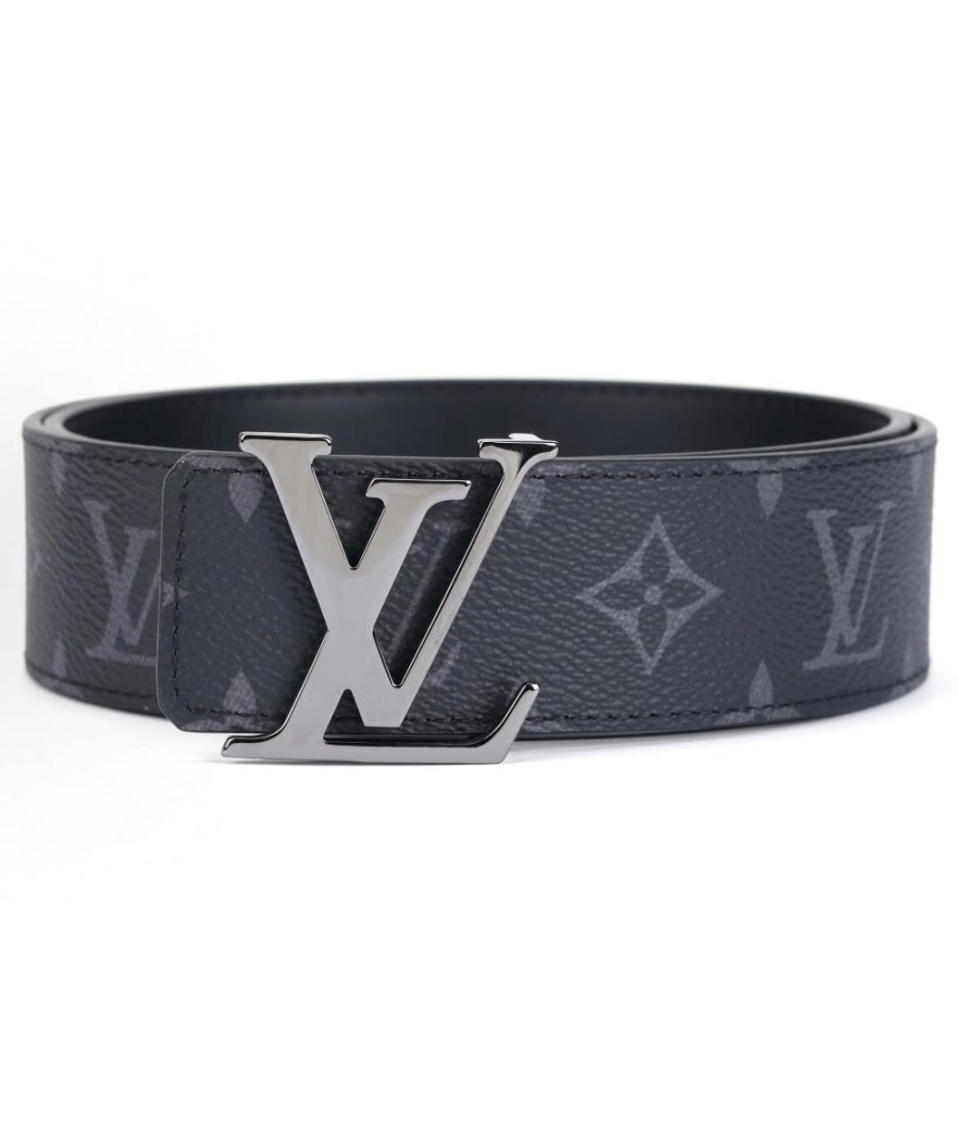 LOUIS VUITTON Черный кожаный ремень, фото 2