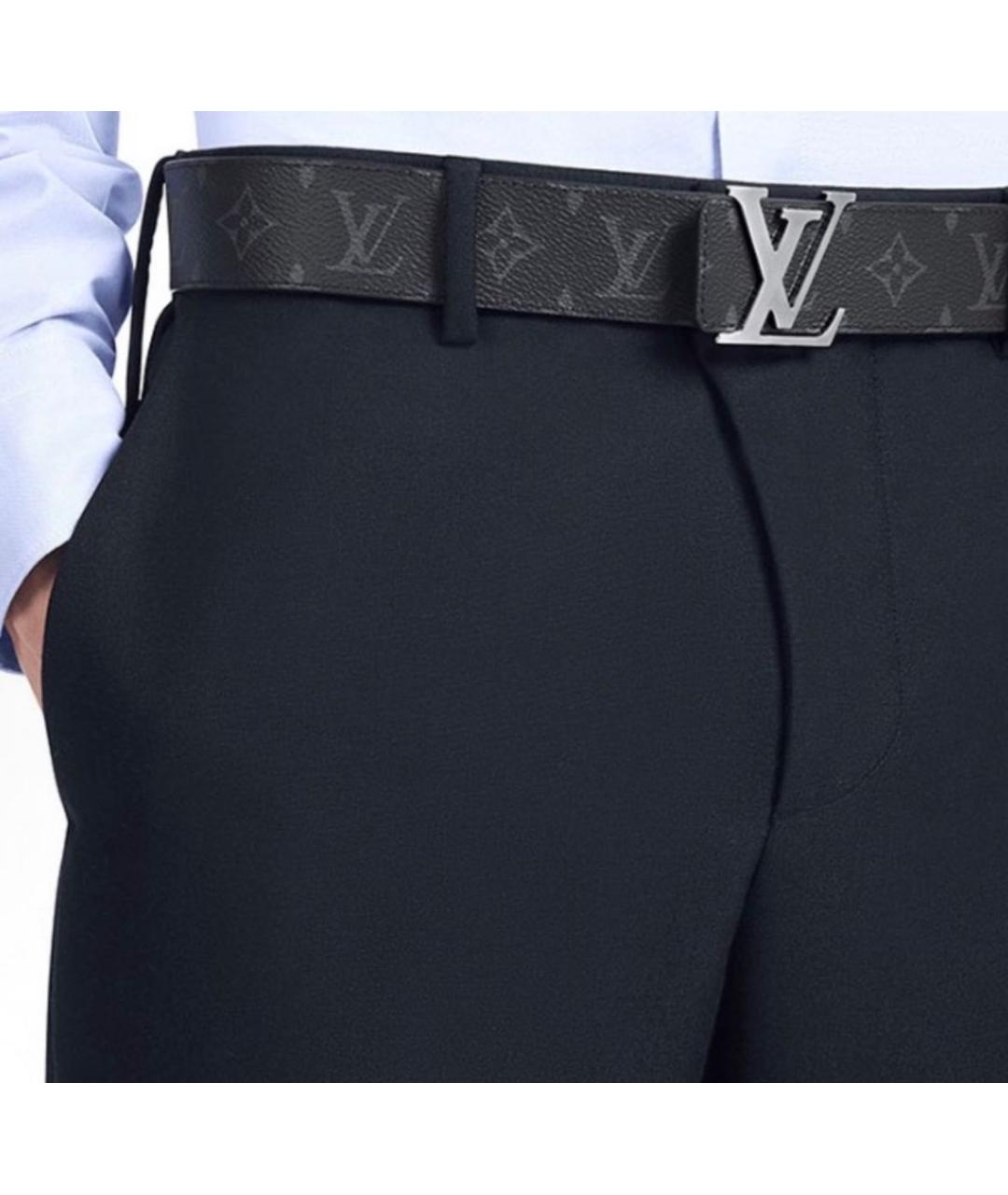 LOUIS VUITTON Черный кожаный ремень, фото 4