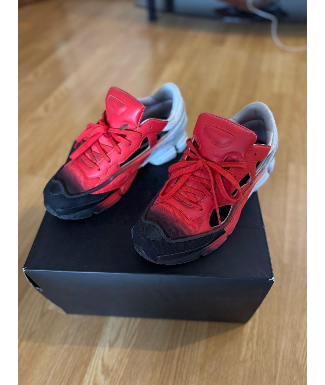 ADIDAS X RAF SIMONS Красные кожаные низкие кроссовки / кеды, фото 6