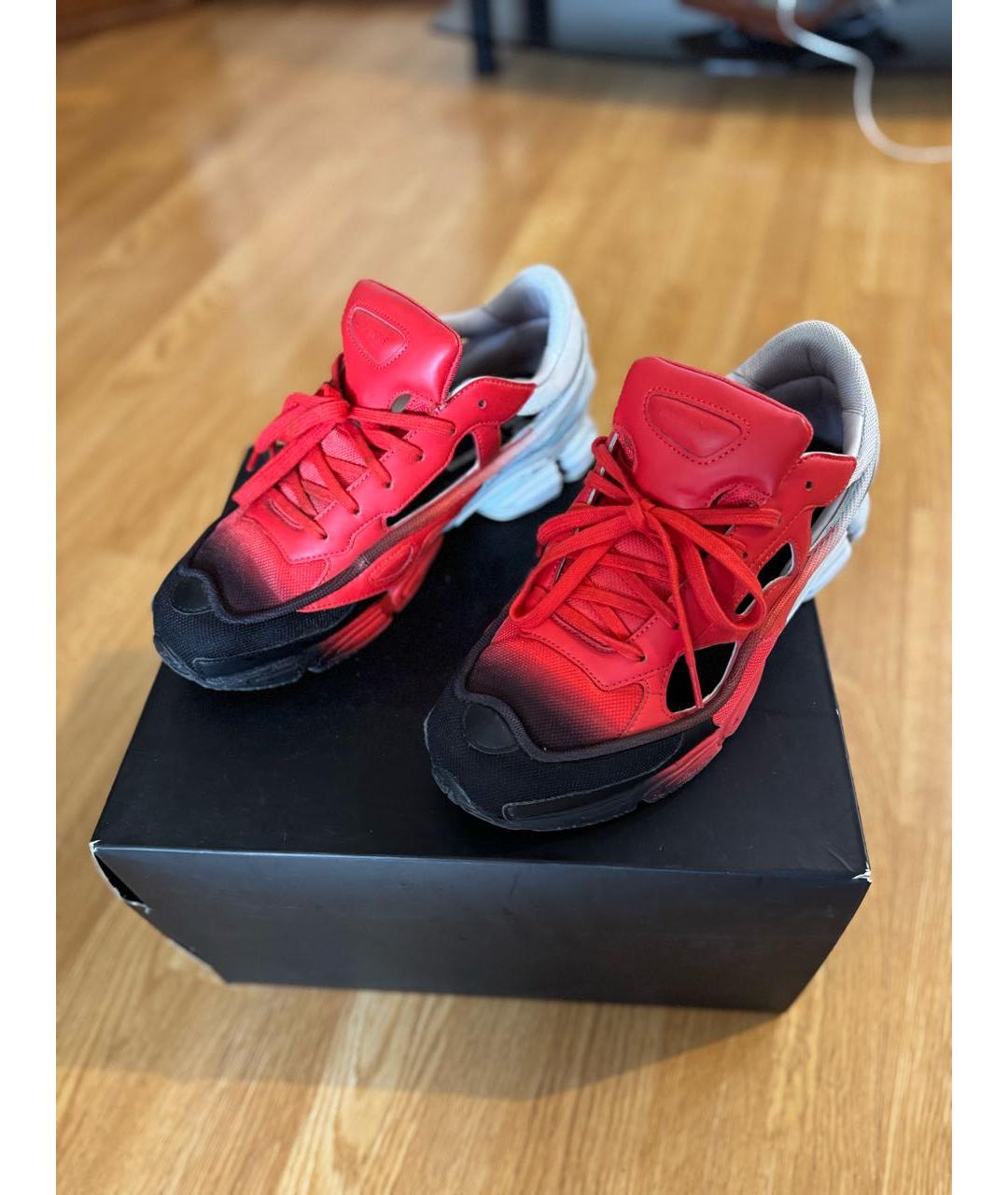 ADIDAS X RAF SIMONS Красные кожаные низкие кроссовки / кеды, фото 5