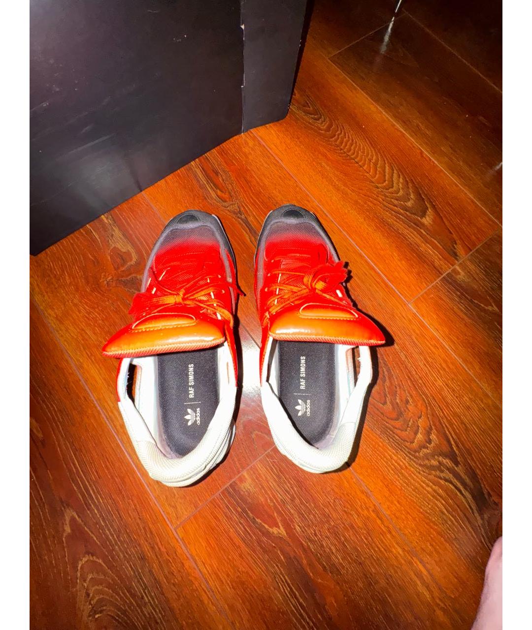 ADIDAS X RAF SIMONS Красные кожаные низкие кроссовки / кеды, фото 3