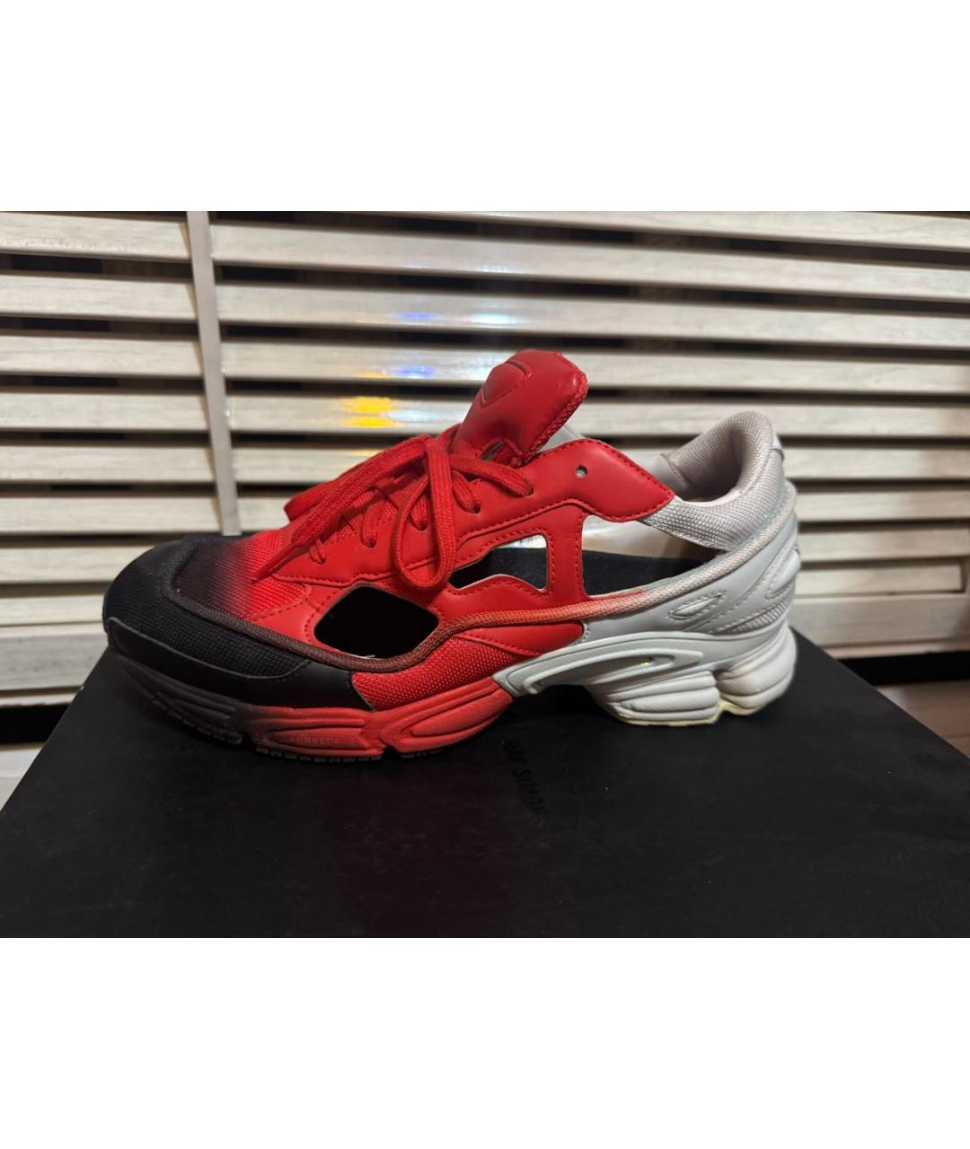 ADIDAS X RAF SIMONS Красные кожаные низкие кроссовки / кеды, фото 9