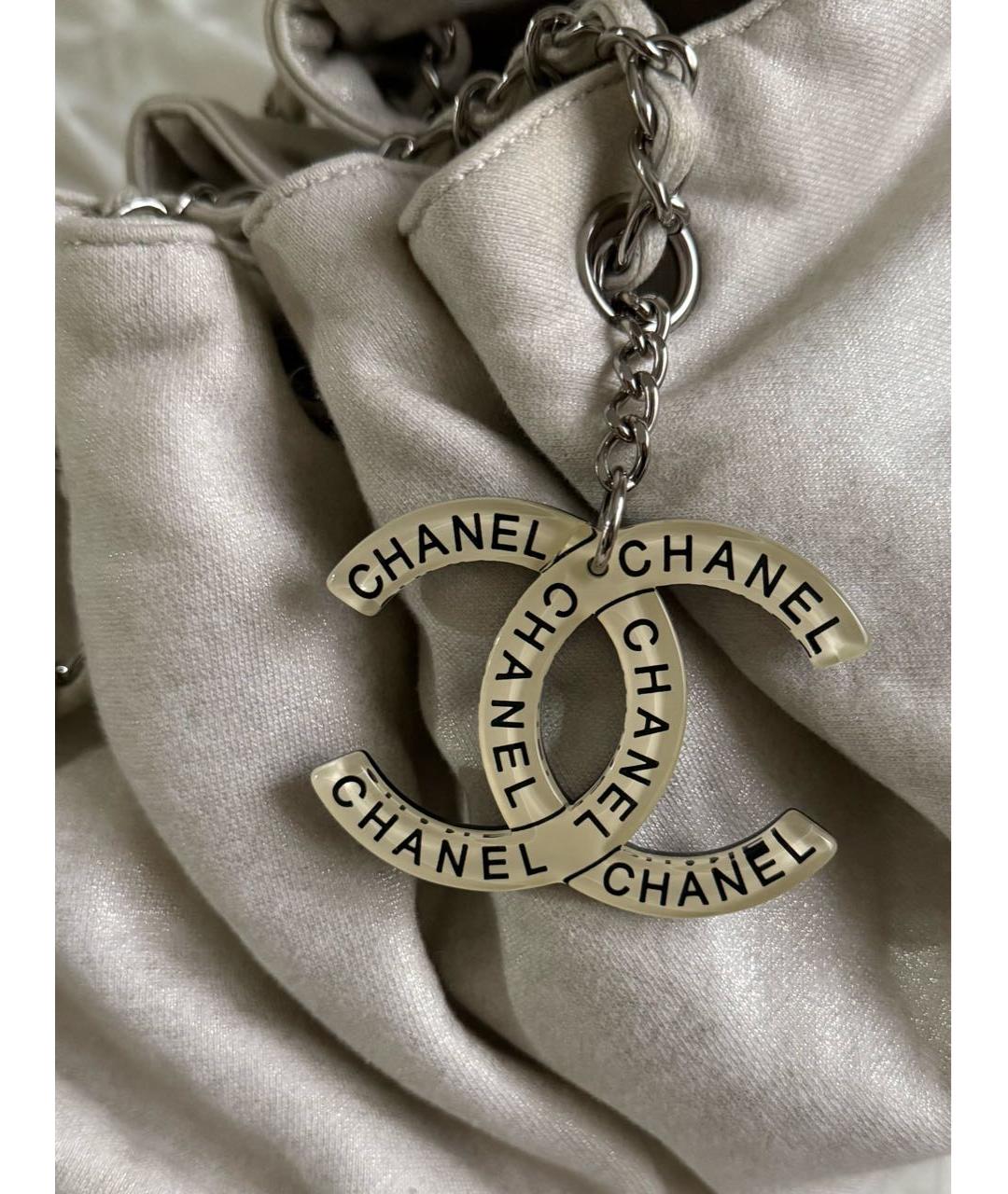 CHANEL Бежевая хлопковая сумка с короткими ручками, фото 3