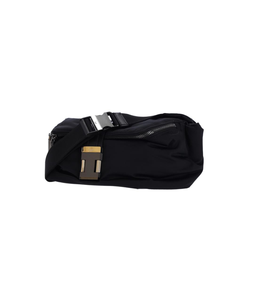 CHRISTIAN LOUBOUTIN Черная тканевая поясная сумка, фото 2