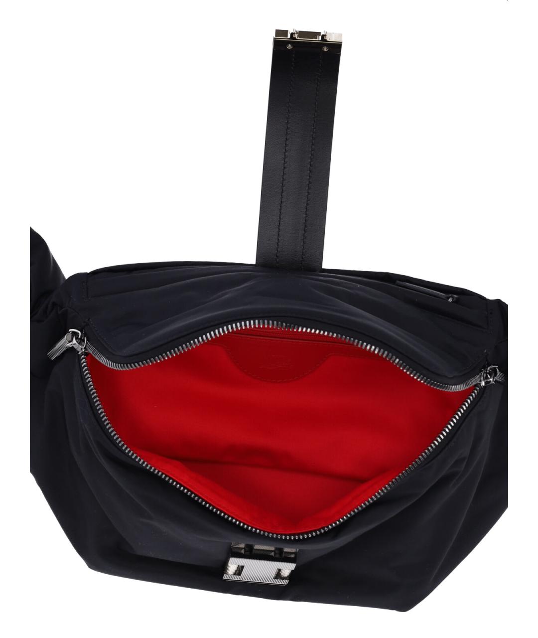 CHRISTIAN LOUBOUTIN Черная тканевая поясная сумка, фото 4