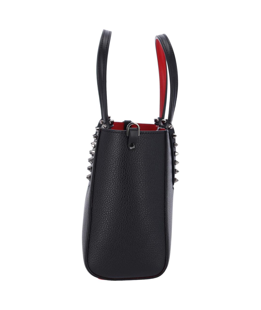 CHRISTIAN LOUBOUTIN Черная кожаная сумка тоут, фото 5