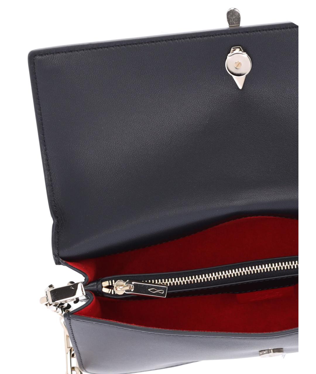 CHRISTIAN LOUBOUTIN Черная кожаная сумка через плечо, фото 4