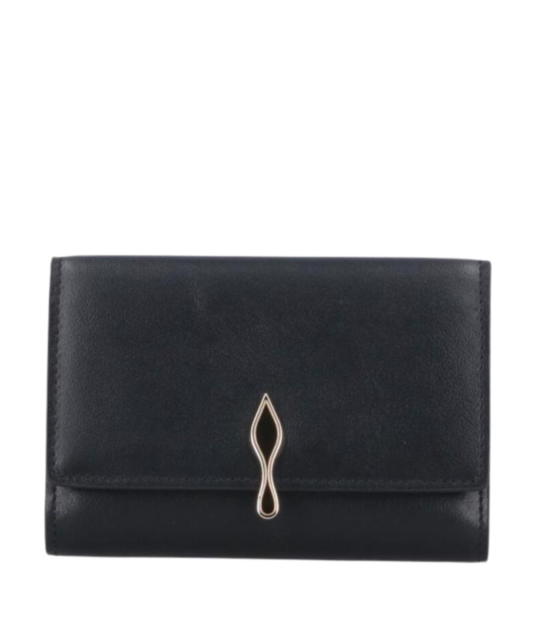 CHRISTIAN LOUBOUTIN Черный кожаный кошелек, фото 1