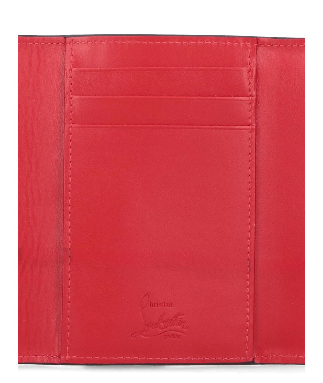 CHRISTIAN LOUBOUTIN Черный кожаный кошелек, фото 4