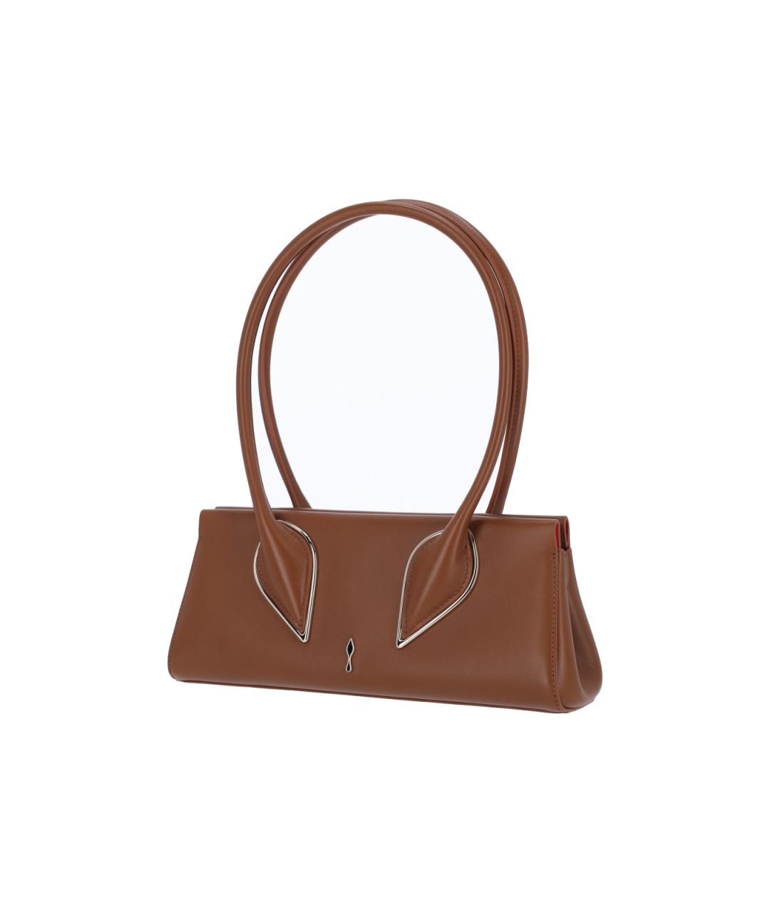 CHRISTIAN LOUBOUTIN Коричневая кожаная сумка тоут, фото 2