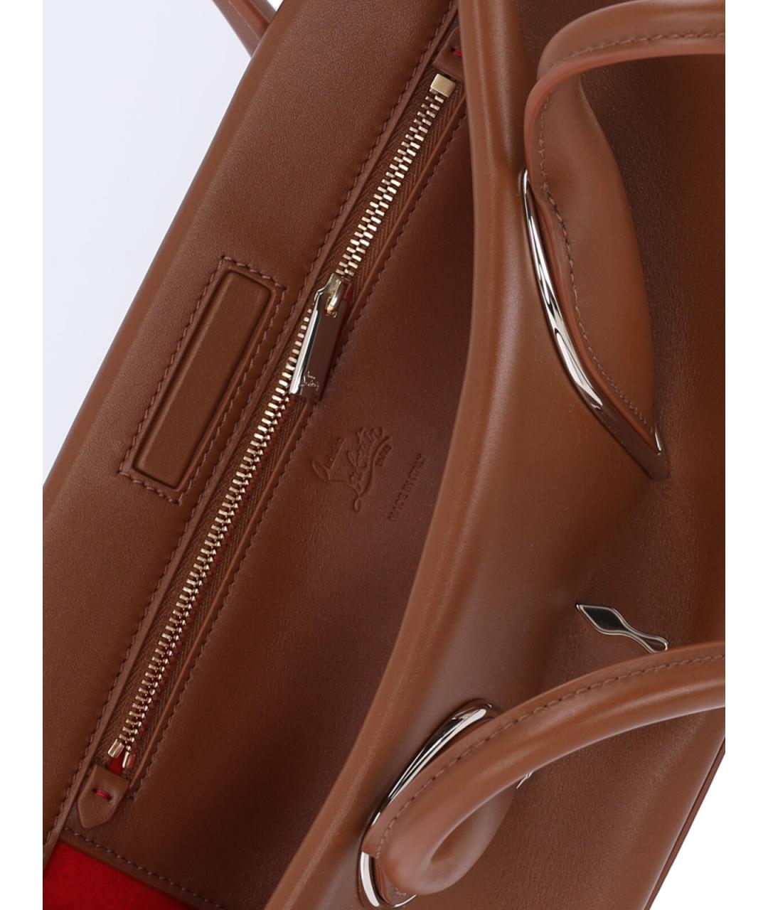 CHRISTIAN LOUBOUTIN Коричневая кожаная сумка тоут, фото 4