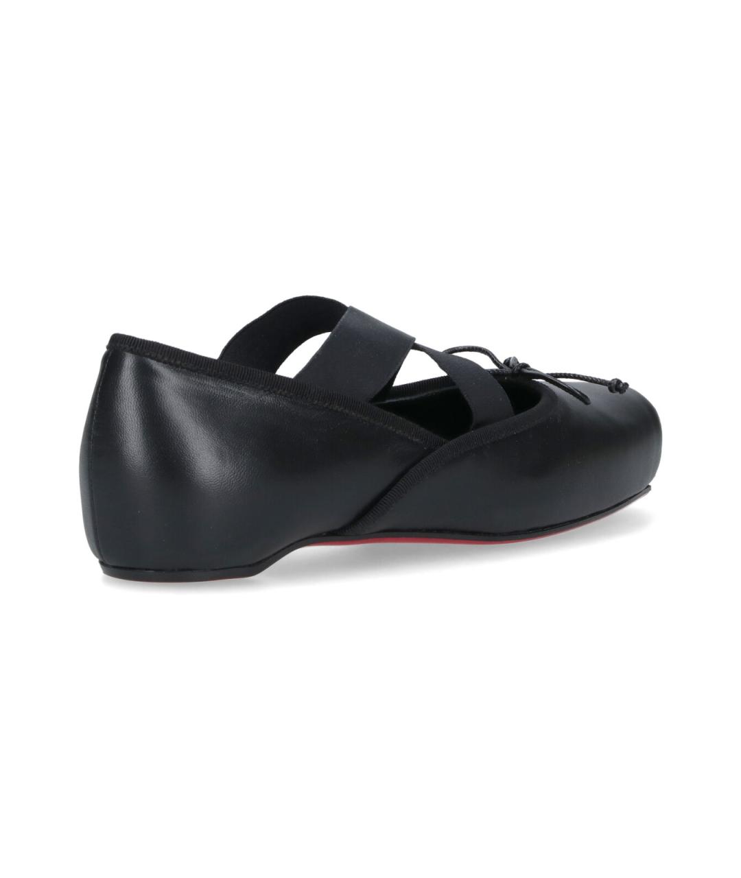 CHRISTIAN LOUBOUTIN Черные кожаные балетки, фото 4