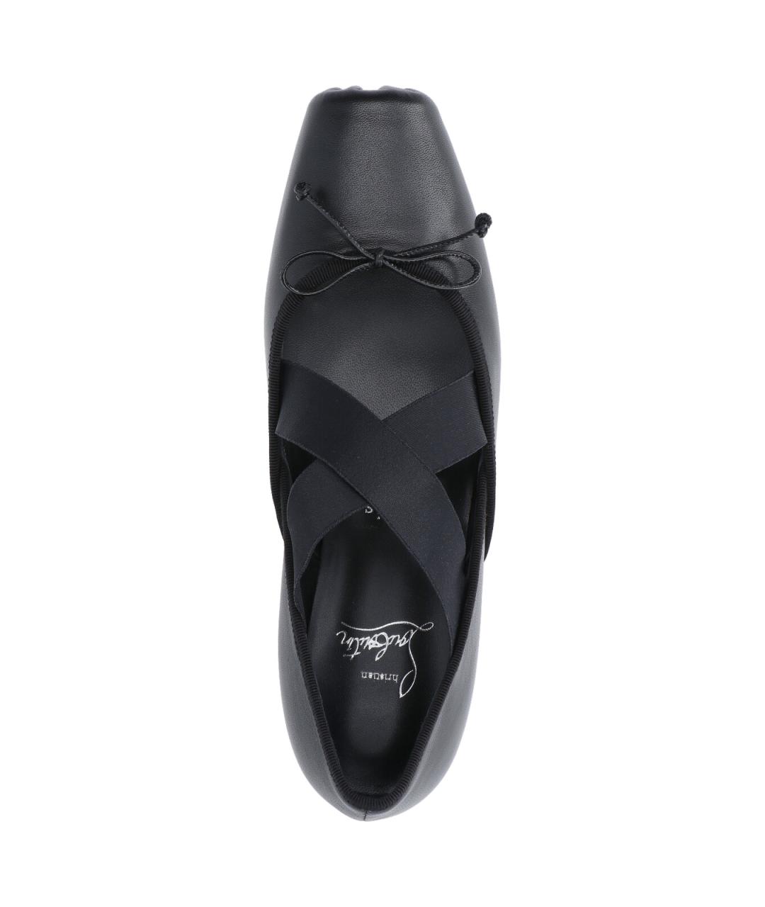 CHRISTIAN LOUBOUTIN Черные кожаные балетки, фото 5