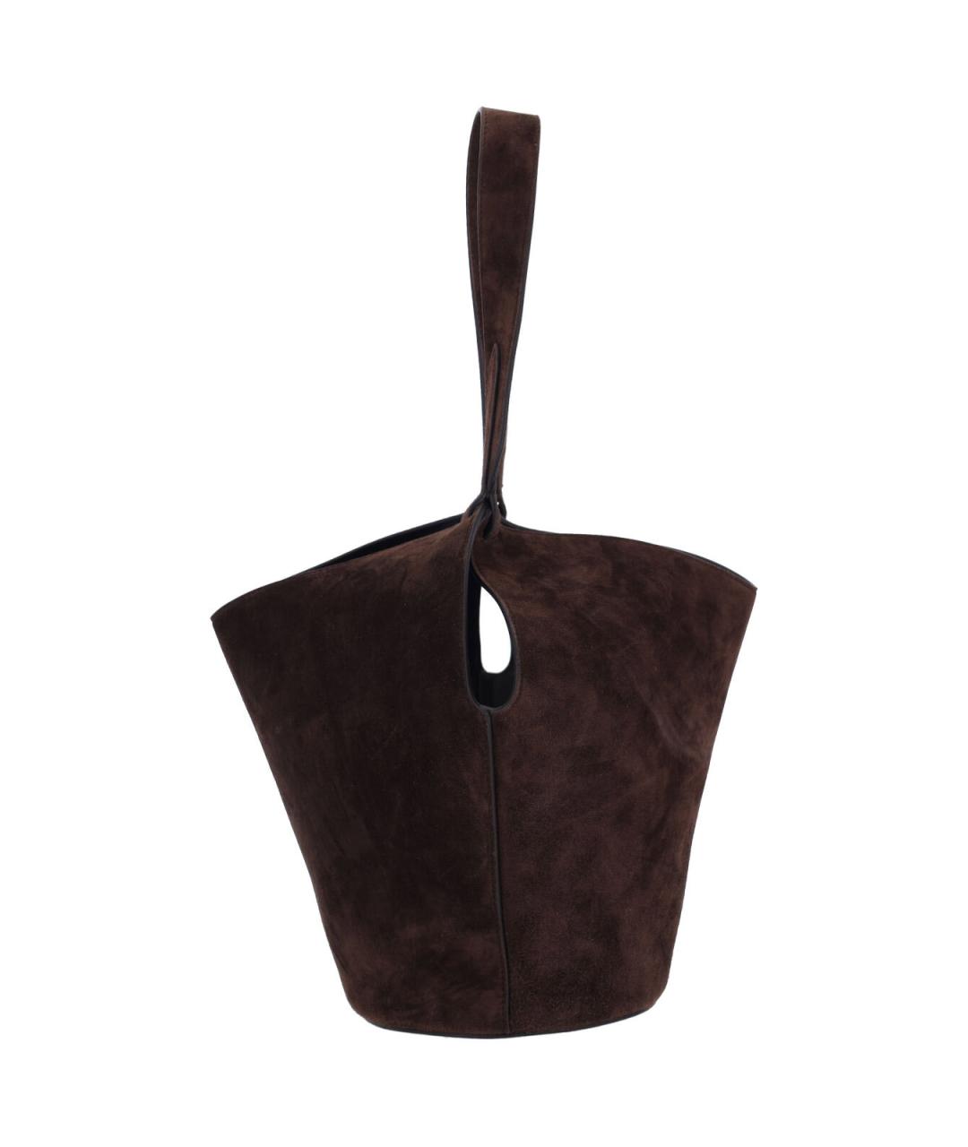 KHAITE Коричневая замшевая сумка тоут, фото 5