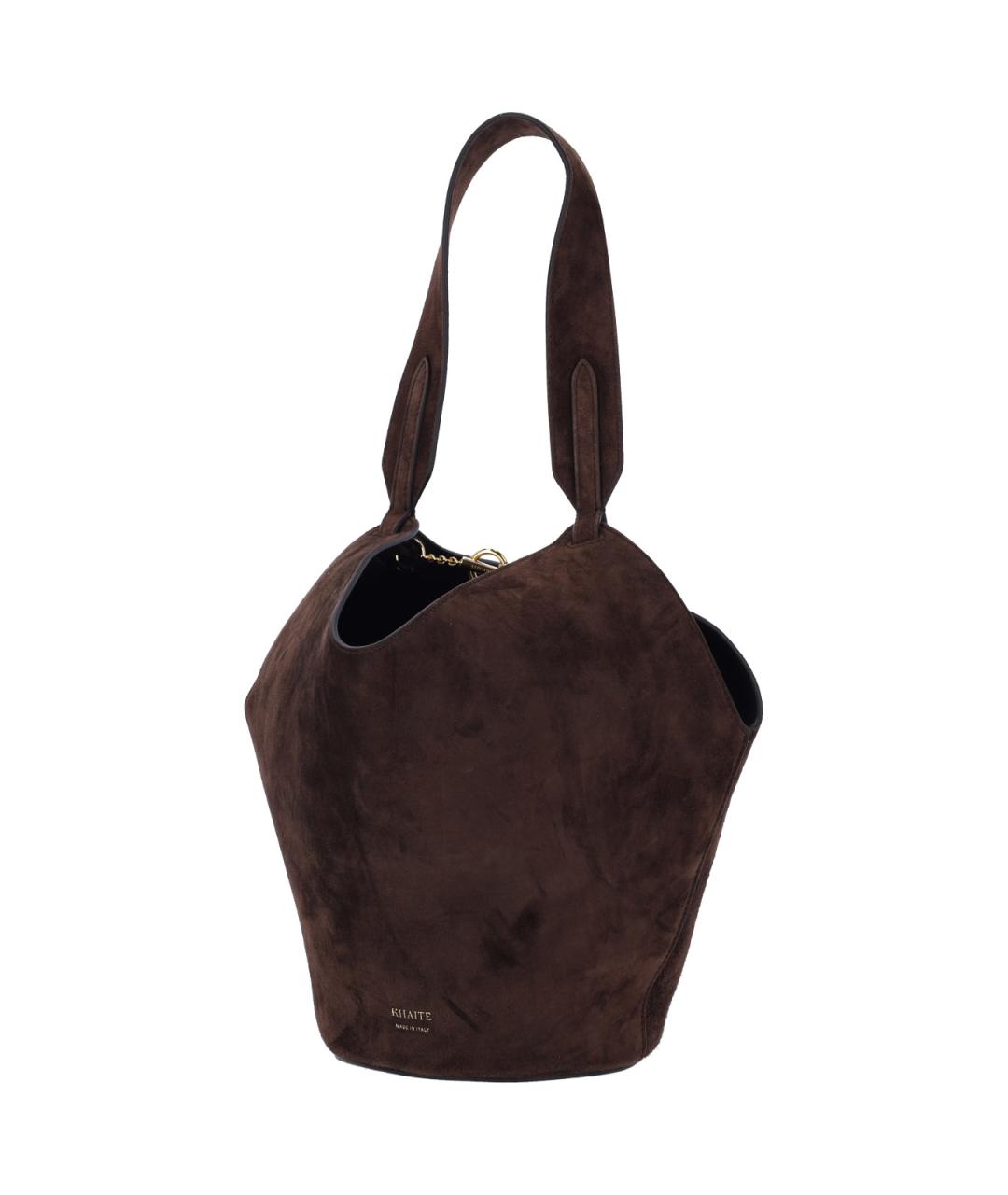 KHAITE Коричневая замшевая сумка тоут, фото 2