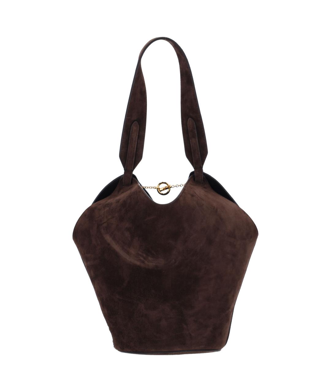 KHAITE Коричневая замшевая сумка тоут, фото 3