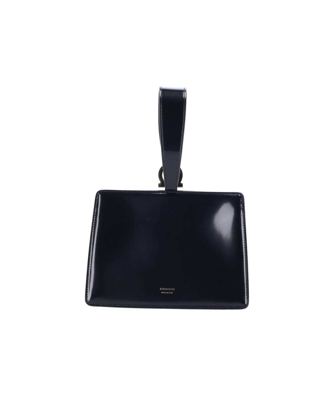 FERRAGAMO Черная кожаная сумка с короткими ручками, фото 3
