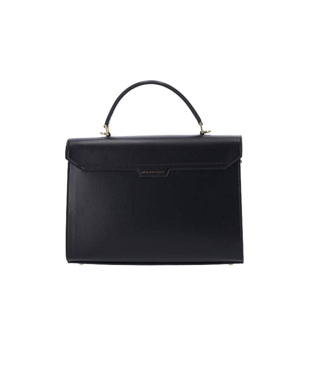 ANYA HINDMARCH Черная кожаная сумка с короткими ручками, фото 3