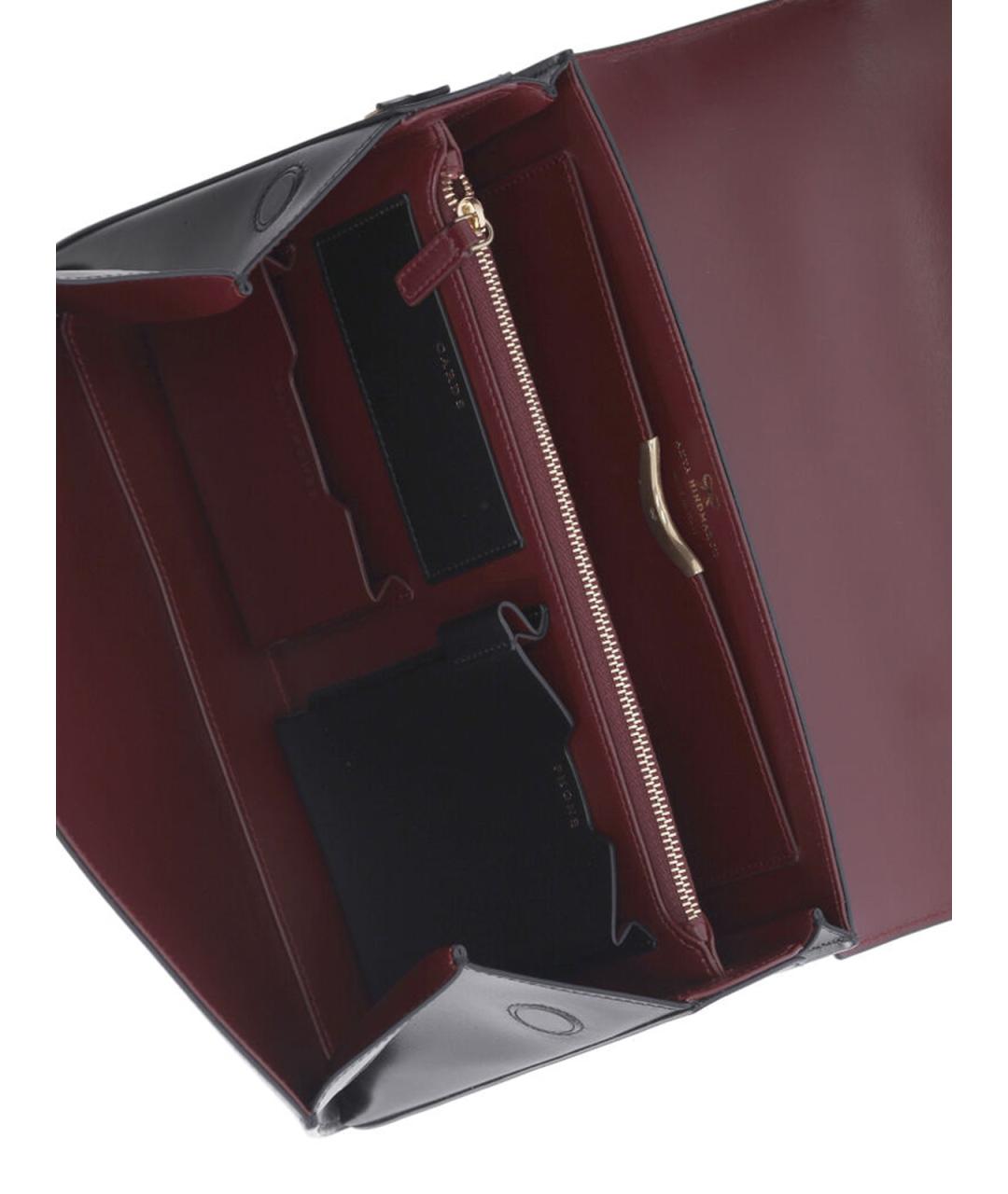 ANYA HINDMARCH Черная кожаная сумка с короткими ручками, фото 4