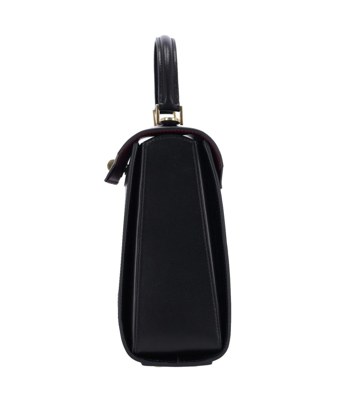 ANYA HINDMARCH Черная кожаная сумка с короткими ручками, фото 5