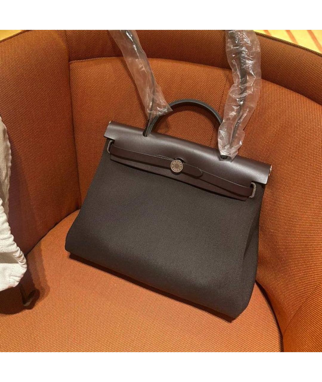 HERMES Коричневая тканевая сумка через плечо, фото 4