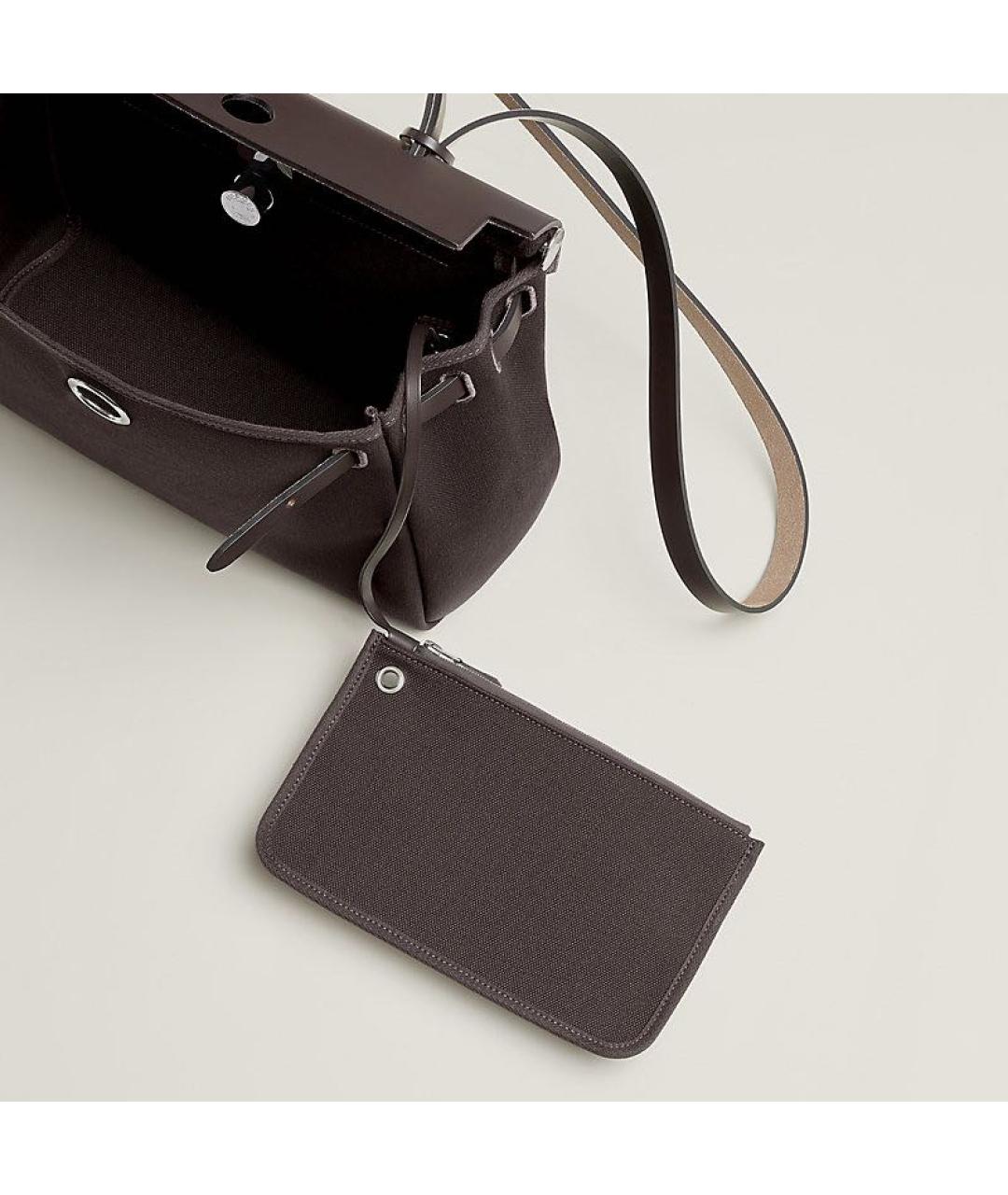 HERMES Коричневая тканевая сумка через плечо, фото 2