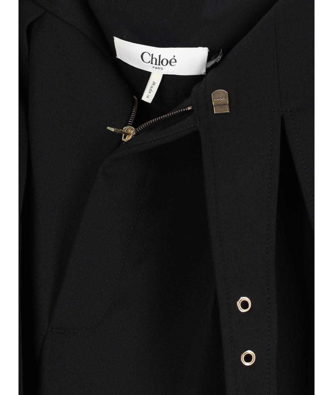 CHLOE Черные хлопковые прямые брюки, фото 4