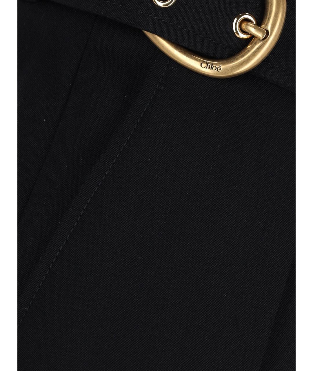 CHLOE Черные хлопковые прямые брюки, фото 5