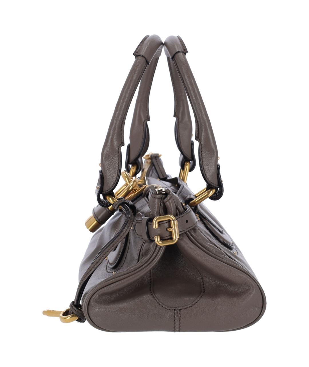 CHLOE Бежевая кожаная сумка с короткими ручками, фото 5