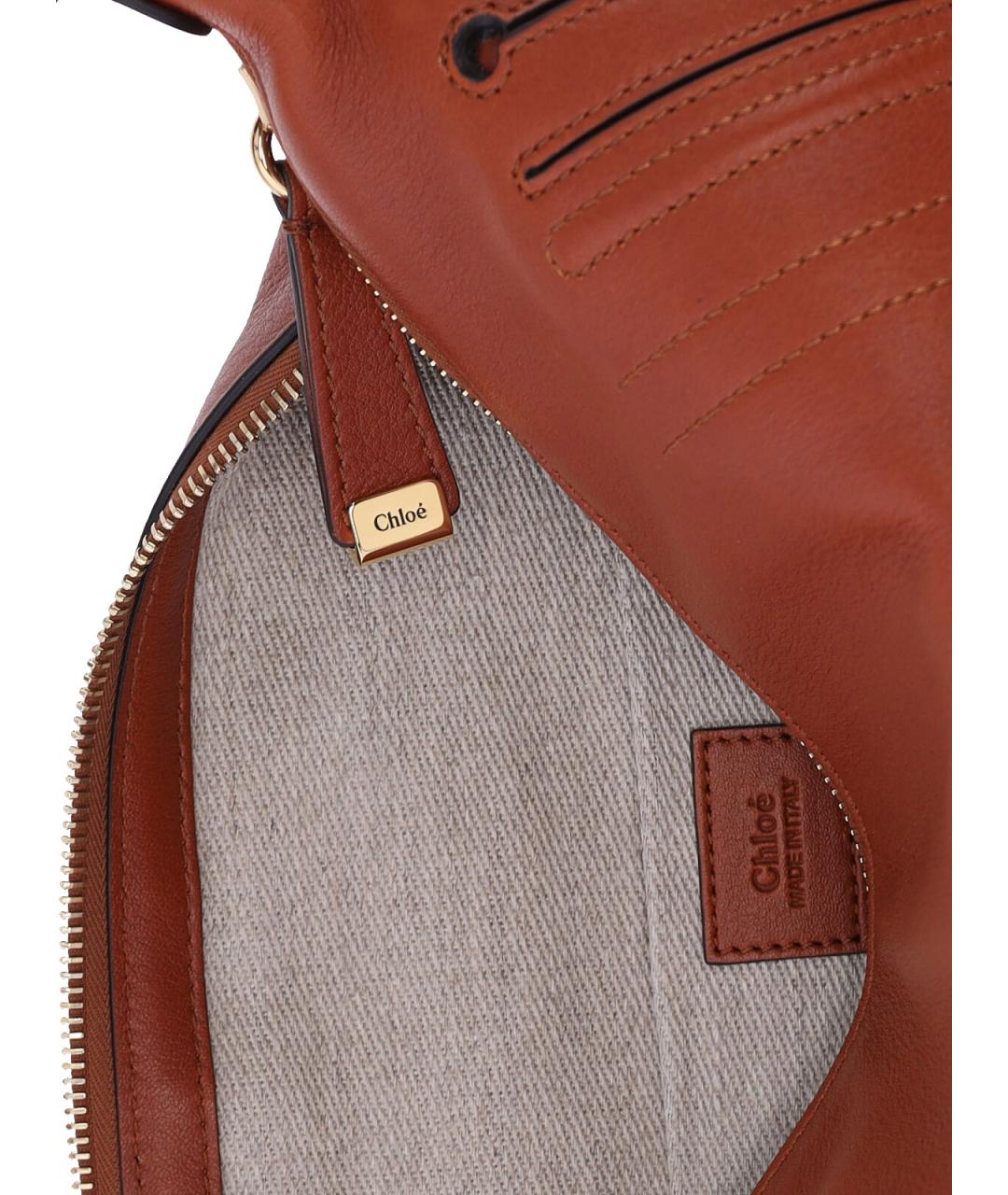 CHLOE Коричневая кожаная сумка через плечо, фото 4
