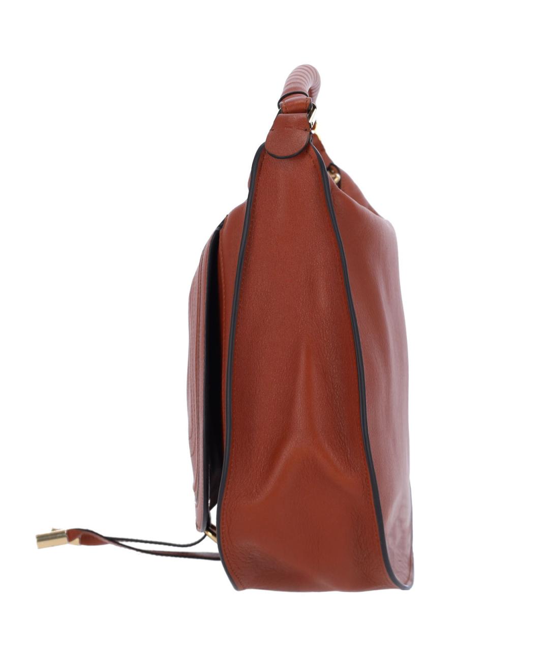 CHLOE Коричневая кожаная сумка через плечо, фото 5