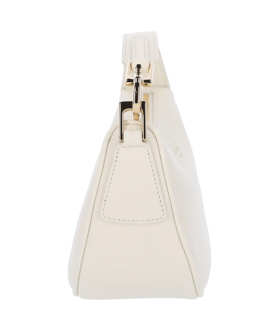 FERRAGAMO Белая кожаная сумка с короткими ручками, фото 5