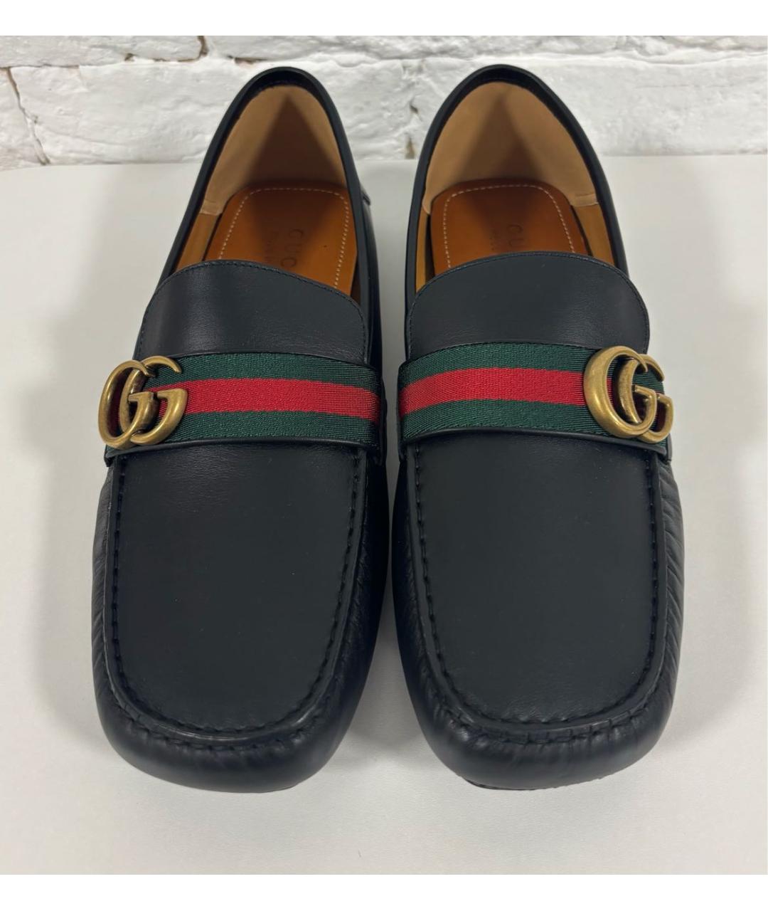 GUCCI Черные кожаные мокасины, фото 2