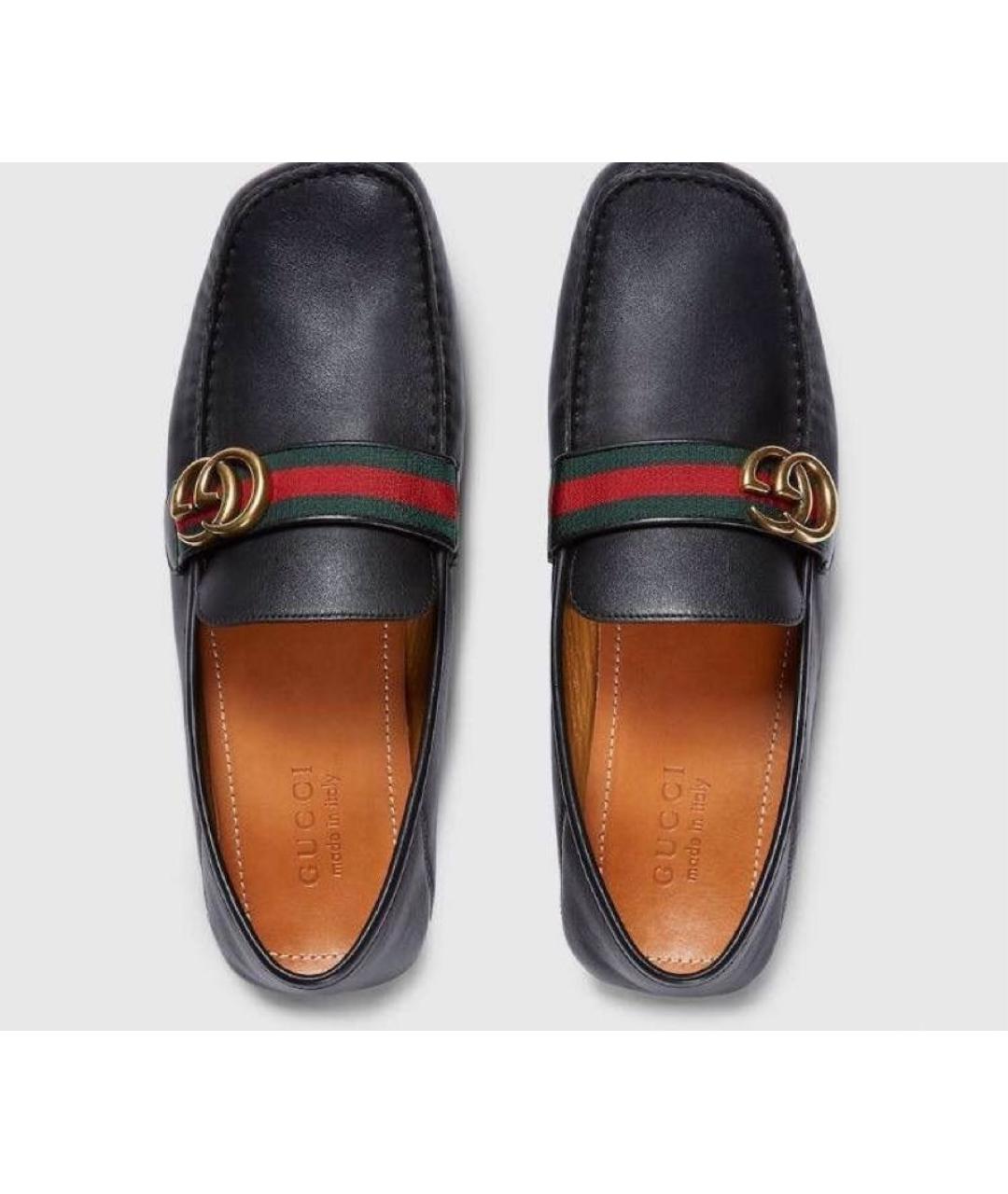 GUCCI Черные кожаные мокасины, фото 5