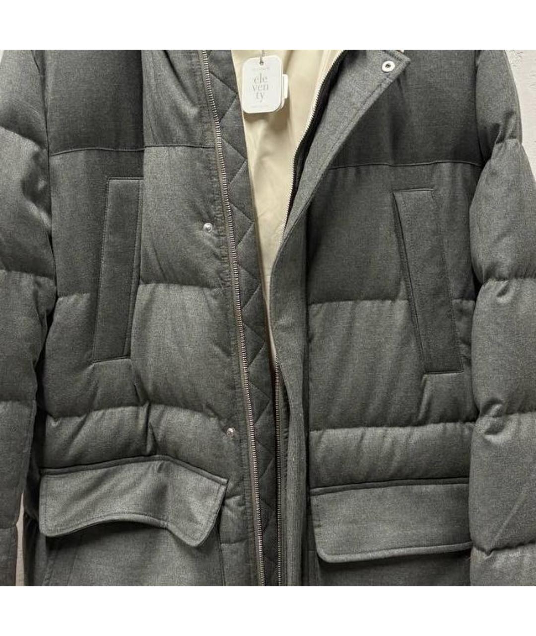 ELEVENTY Хаки шелковый пуховик, фото 4