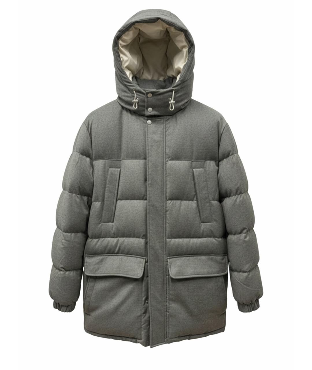 ELEVENTY Хаки шелковый пуховик, фото 1