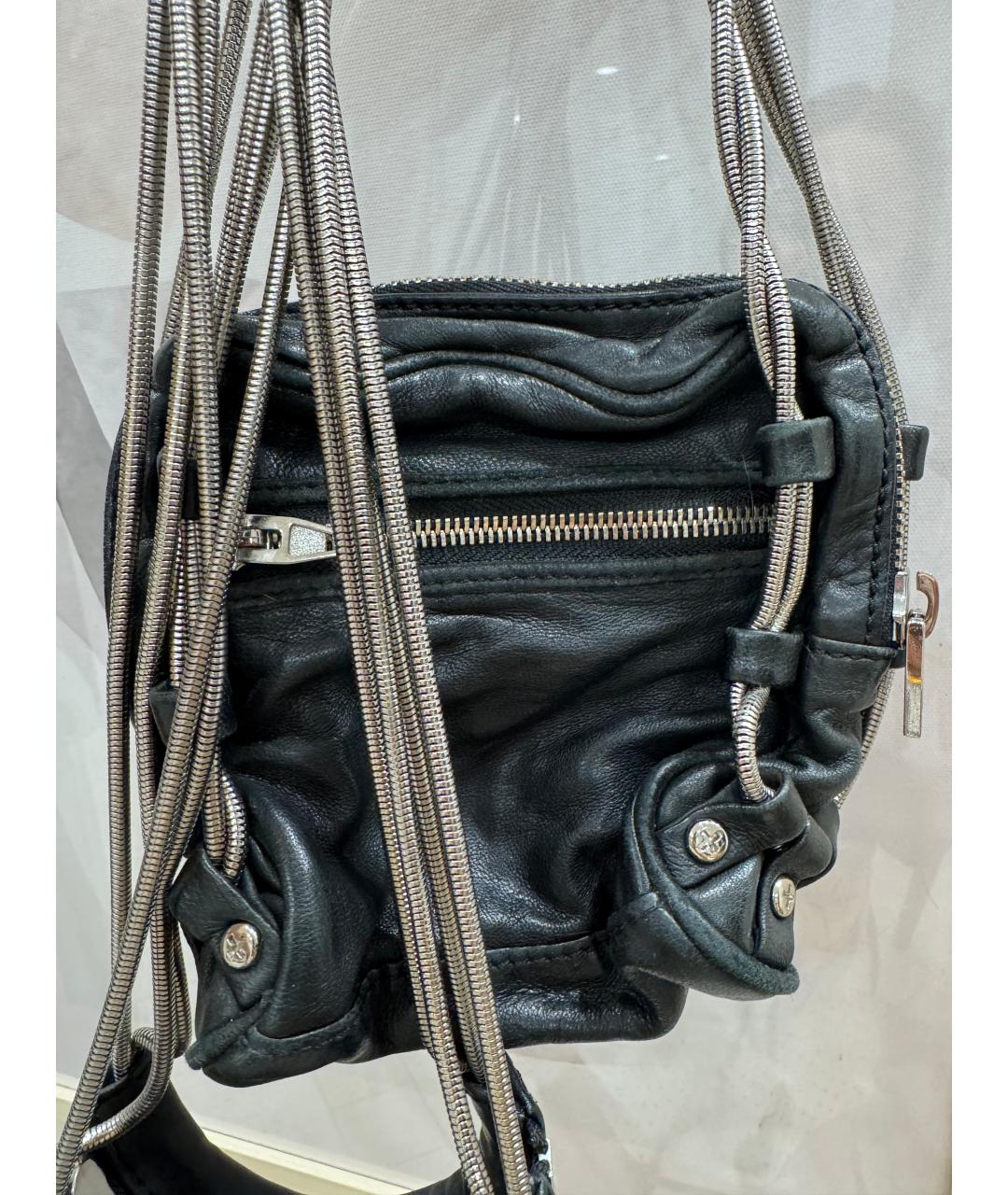 ALEXANDER WANG Черная кожаная сумка через плечо, фото 3