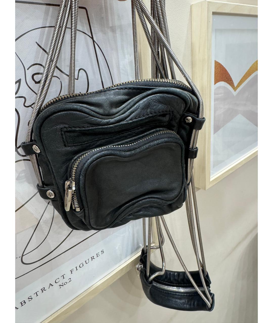 ALEXANDER WANG Черная кожаная сумка через плечо, фото 5