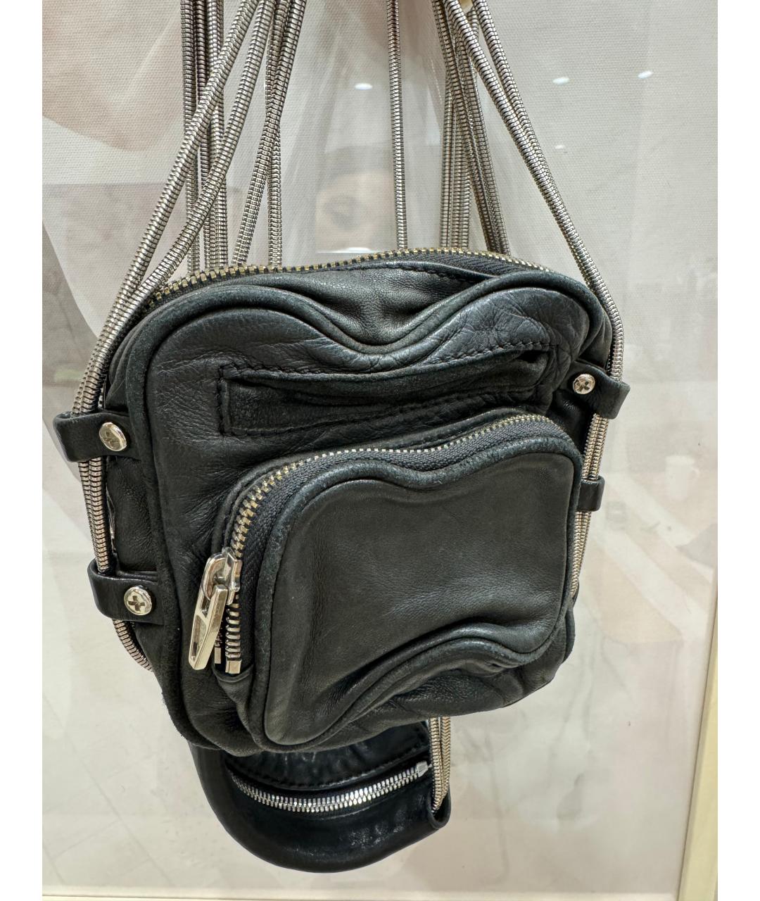 ALEXANDER WANG Черная кожаная сумка через плечо, фото 2