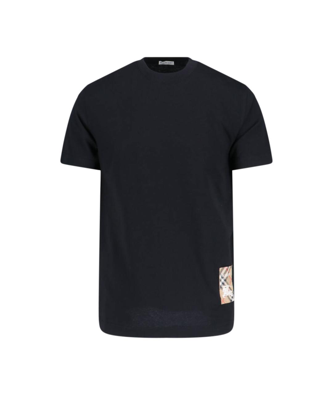 BURBERRY Черная хлопковая футболка, фото 1