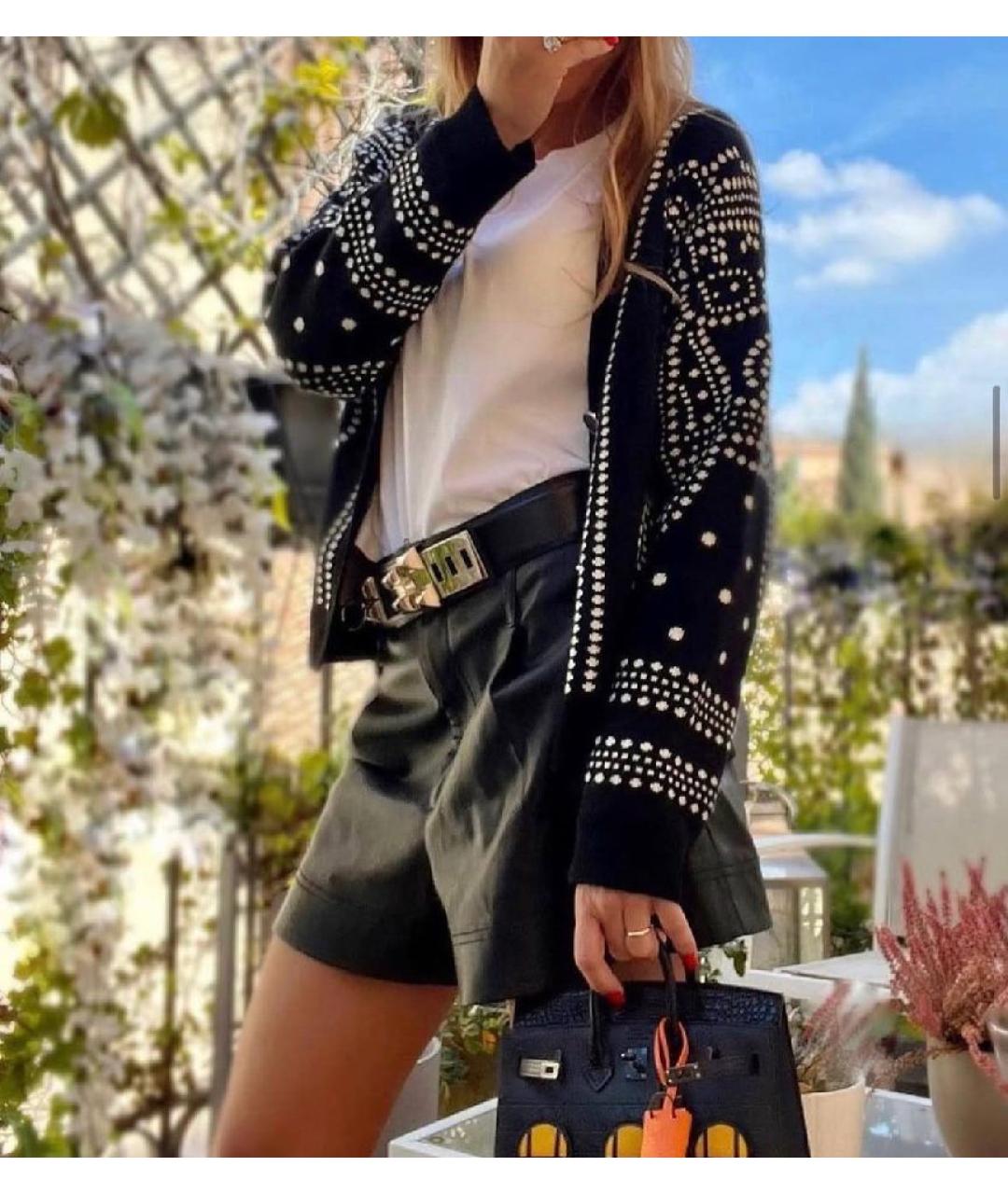 HERMES Черный кашемировый кардиган, фото 4