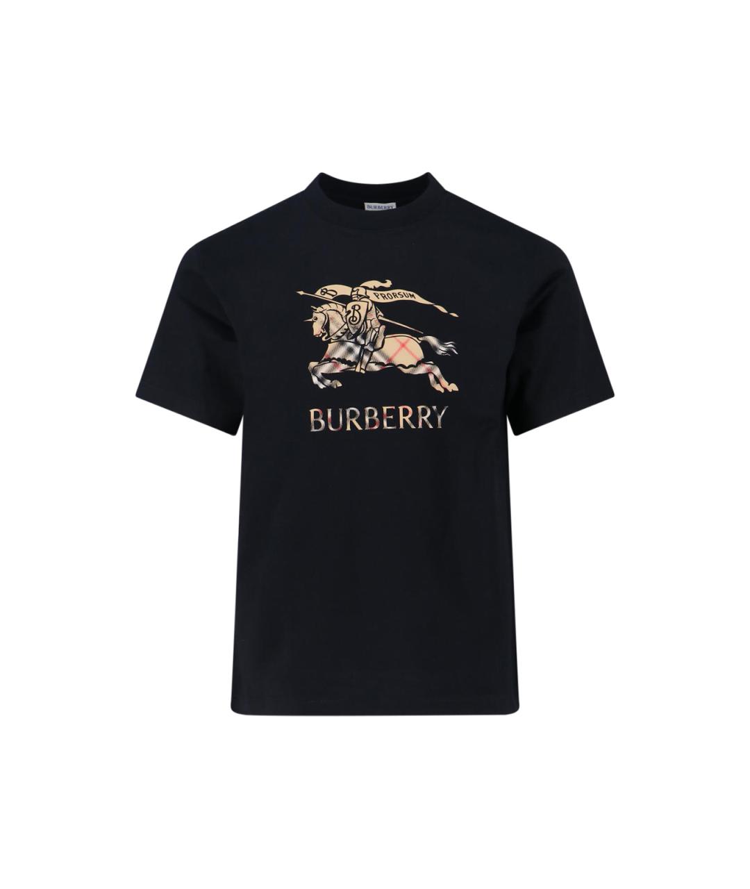 BURBERRY Черная хлопковая футболка, фото 1