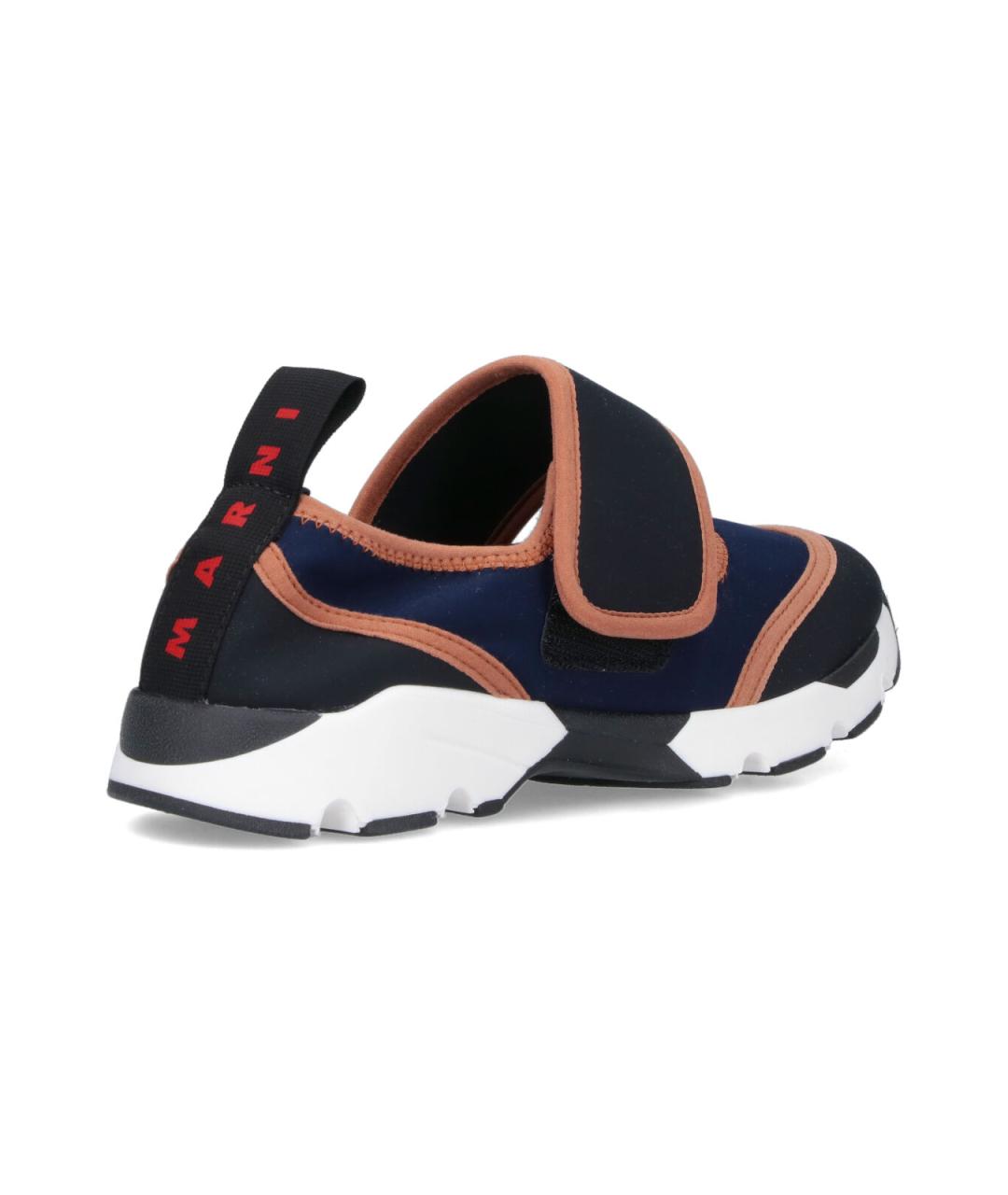 MARNI Синие текстильные кроссовки, фото 4