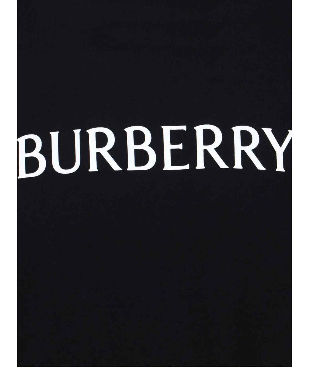 BURBERRY Черная хлопковая футболка, фото 3