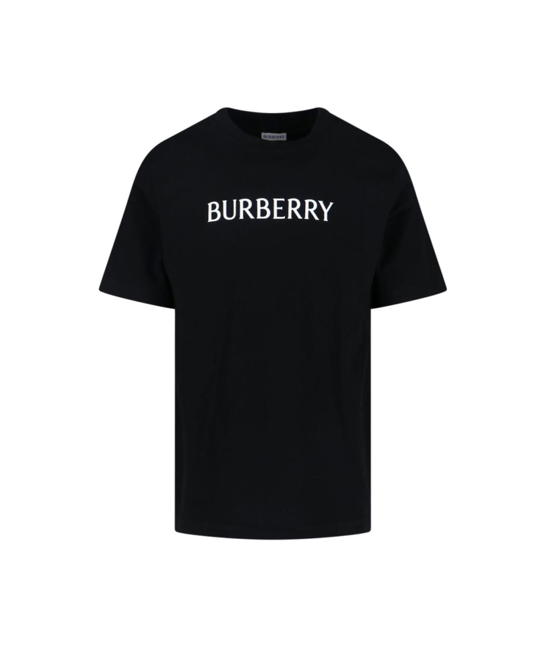 BURBERRY Черная хлопковая футболка, фото 1