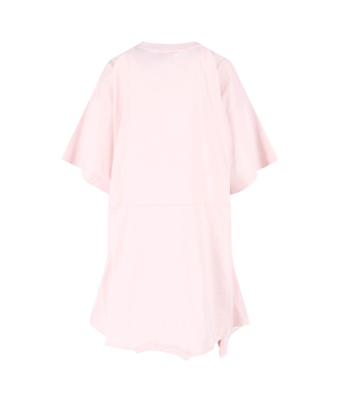 MM6 MAISON MARGIELA Розовая хлопковая футболка, фото 2